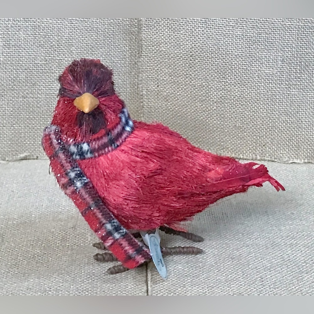 Regency International Frost Sisal Cardinal Figure Winter Bird Christmas Cottage